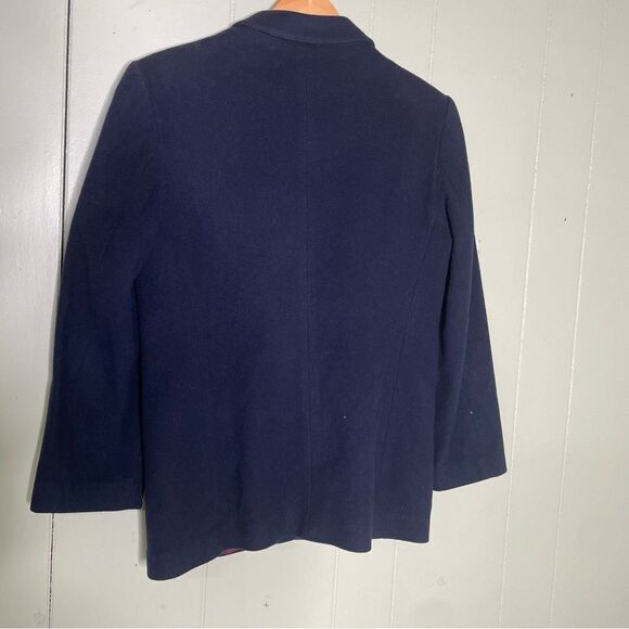 Vintage J. Crew Button‎ Down Navy Topcoat Pea Coat Size 8 EUC Wool & Cashmere - Picture 3 of 8